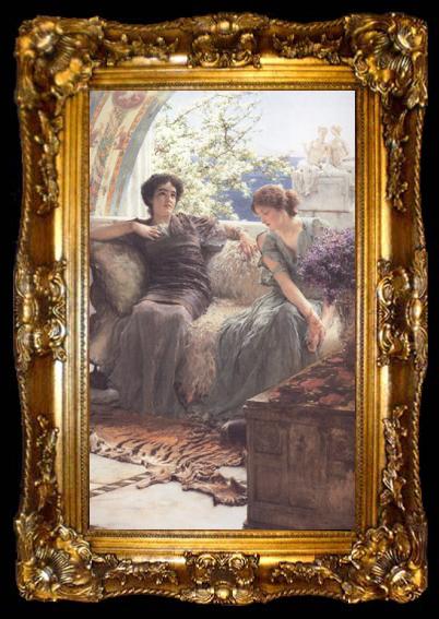 framed  Alma-Tadema, Sir Lawrence Unwelcome Confidence (mk23), ta009-2